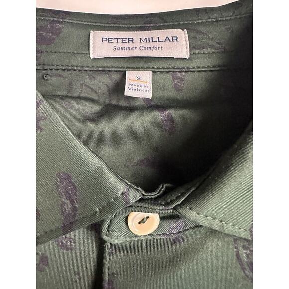 Peter Millar Men’s Summer Comfort Golf Polo Shirt Green Short Sleeve Small - Picture 8 of 9